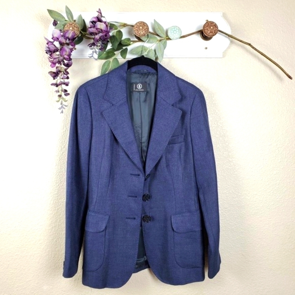 Sonia Bogner Merino Wool and Linen Blazer Coat Made in Germany